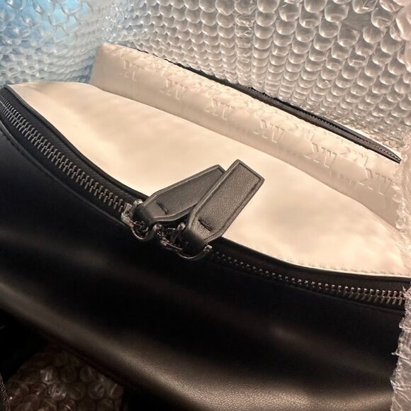 Michael Kors Bright White & Black Cooper Logo Embossed Backpack NWT - Picture 12 of 16